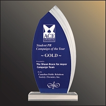 Blue Teardrop Acrylic Trophy