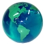 Transparent blue world globe