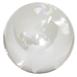 Clear world globe lucite