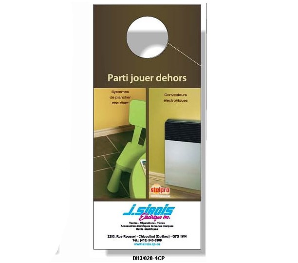 DH3/020-4CP - .020 White Vinyl Door Or Shower Hangers
