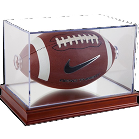 Grandstand Football Case with Mirrored Wood Base