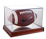 Grandstand Football Case with Mirrored Wood Base