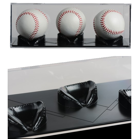 Triple Play 3 Ball Baseball Display Case