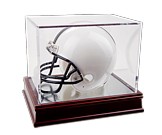 Mini-Helmet with Mirror Back Wood Base
