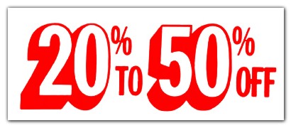 20% to 50% off Banner