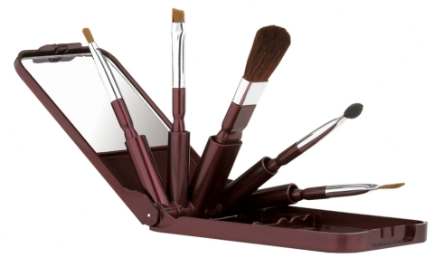 Makeup Brush Kit with Mirror