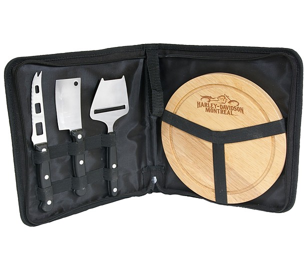 Portable 3 pieces cheese knife & board set