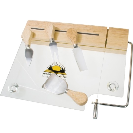 Glass cheeseboard set