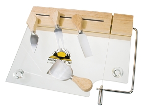 Glass cheeseboard set
