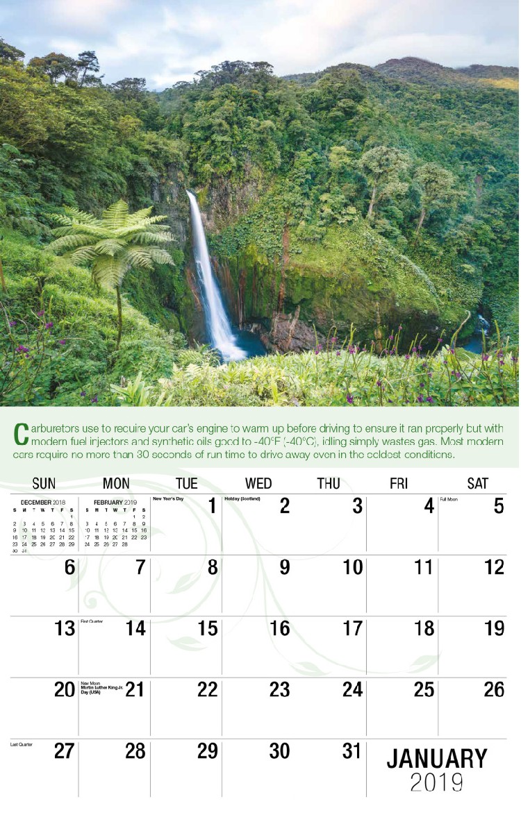 Go Green Calendar - January