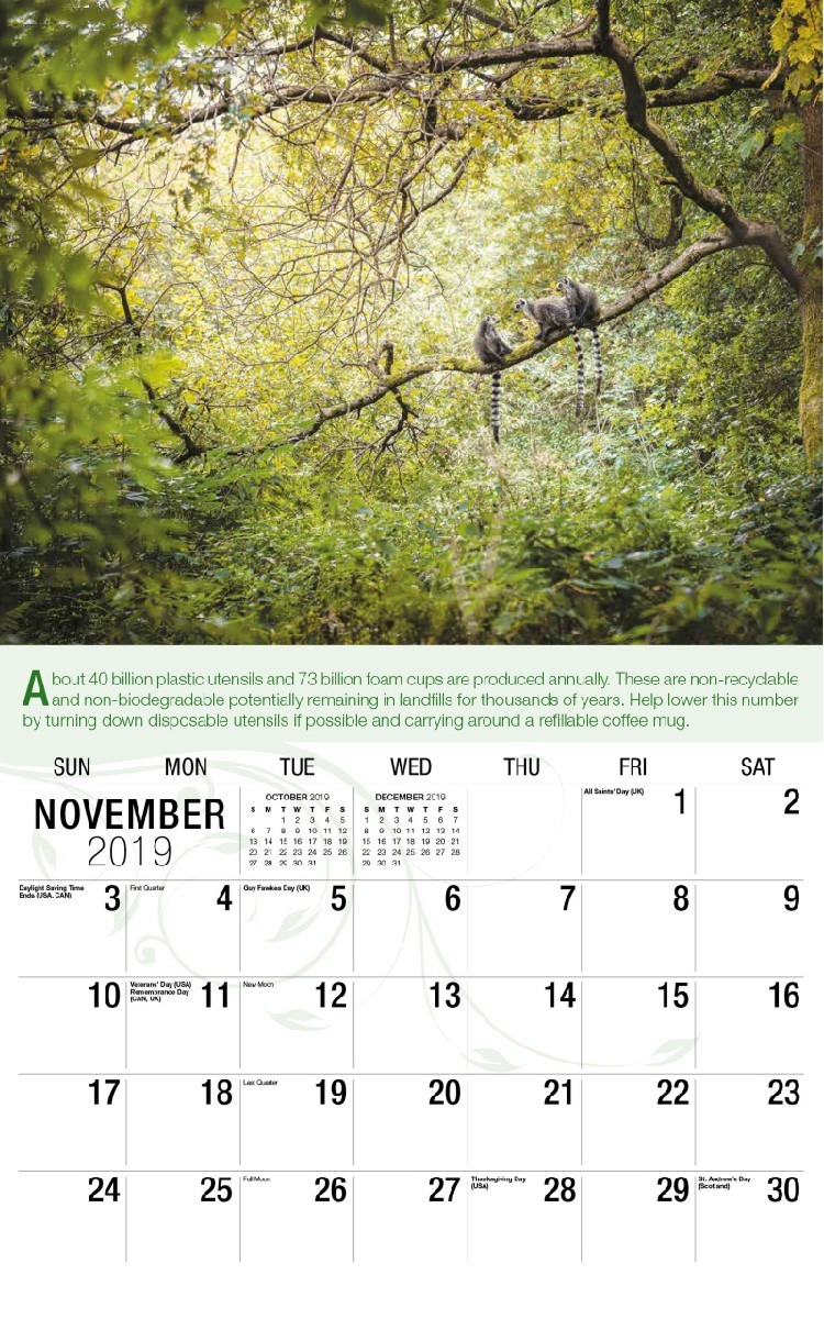 Go Green Calendar - November