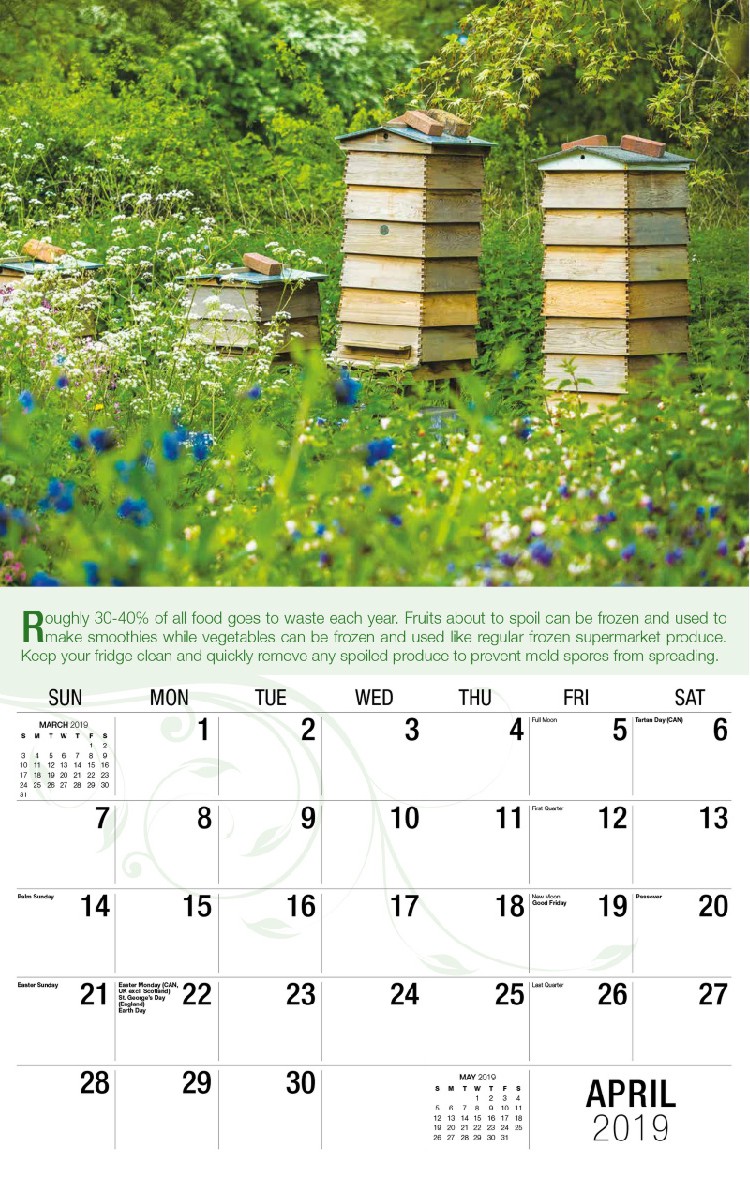 Go Green Calendar - April