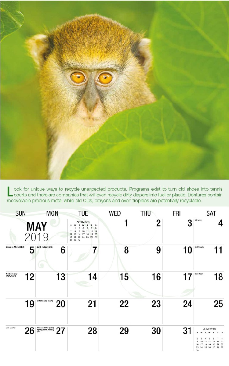 Go Green Calendar - May
