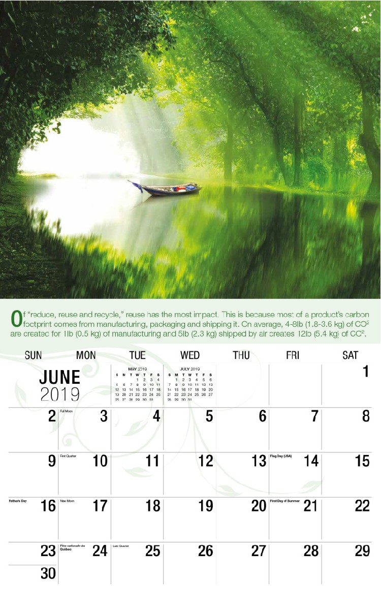 Go Green Calendar - June
