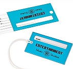 Aluminum and plastic luggage tag