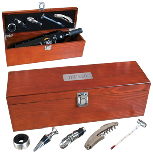 Five Piece Wooden Wine Kit