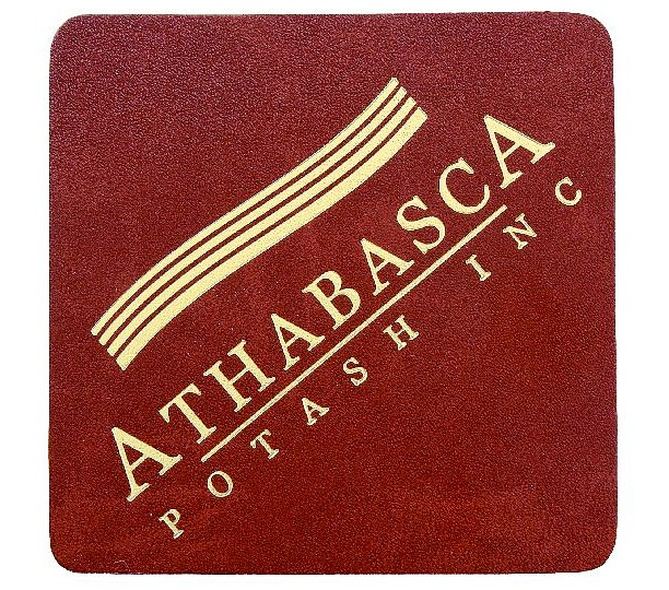 Brown Large Square Bonded Leather Coaster