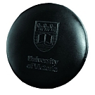 L682-3 - Firm Leather single round coaster black