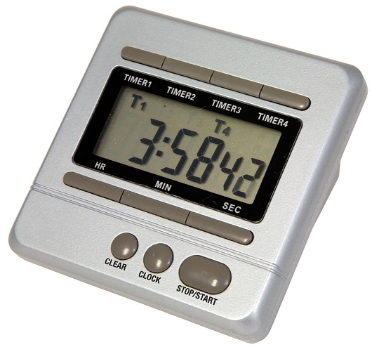 Digital Kitchen Four Timers with Clock