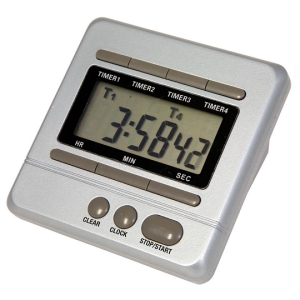 Digital Kitchen Four Timers with Clock