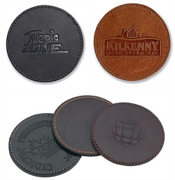 Stitched Round Leather Coaster