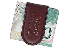 Black Leather Money Clip