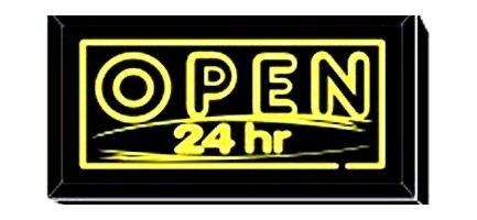Illuminated Signs Open 24 hr