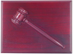 Rosewood or Walnut gavel plaque