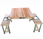 Foldable wood picnic table