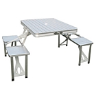 Foldable aluminum picnic table