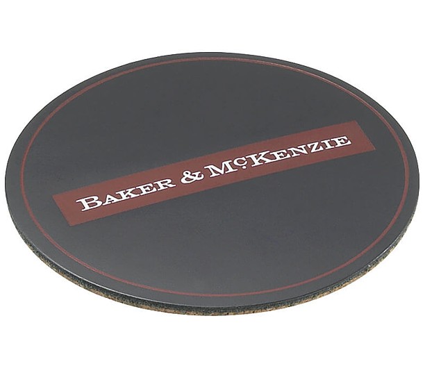 Cork Backed Round Leather Coaster
