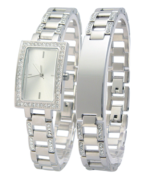 Crystal bracelet watch set