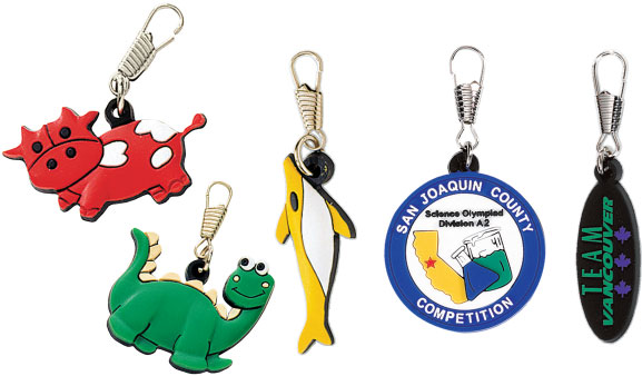 3D PVC Zipper Pulls