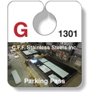 PT6-020-4CP .020 Stock Shape White Gloss Vinyl Plastic Parking Tags