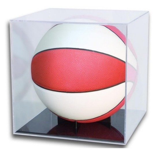 UV Protected Grandstand Basketball Display Case (Black Base)