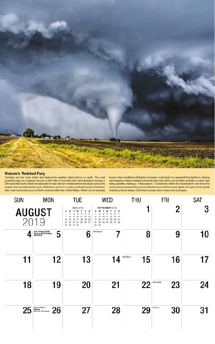 Planet Earth Calendar - August