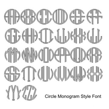 Engraving Circle Monogram Style Font