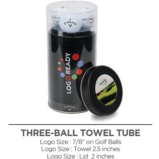 C3BTP - 3-Ball Towel Tube - Golf Balls