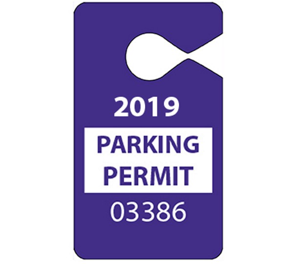 2.75" x 4.75" - Parking Permit Hanger