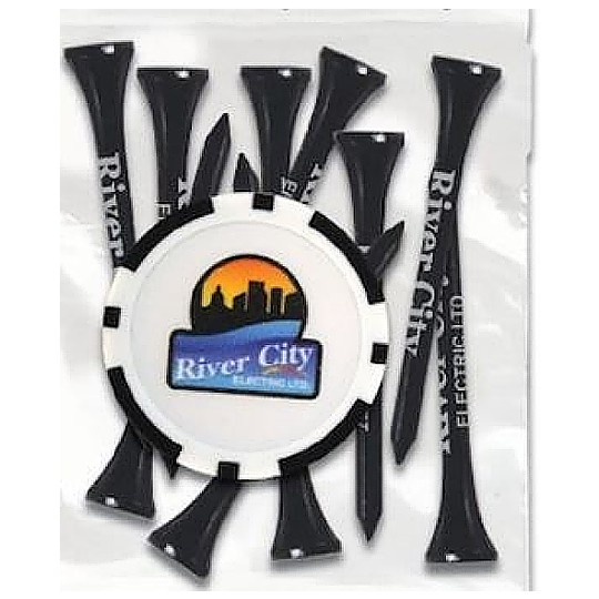 10-2 3/4 inches Tees/1 Poker Chip/1 Divot Tool